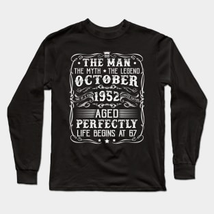 October 1952 Man Myth Legend Retro 67th Birthday Gift 67 Years Old Long Sleeve T-Shirt